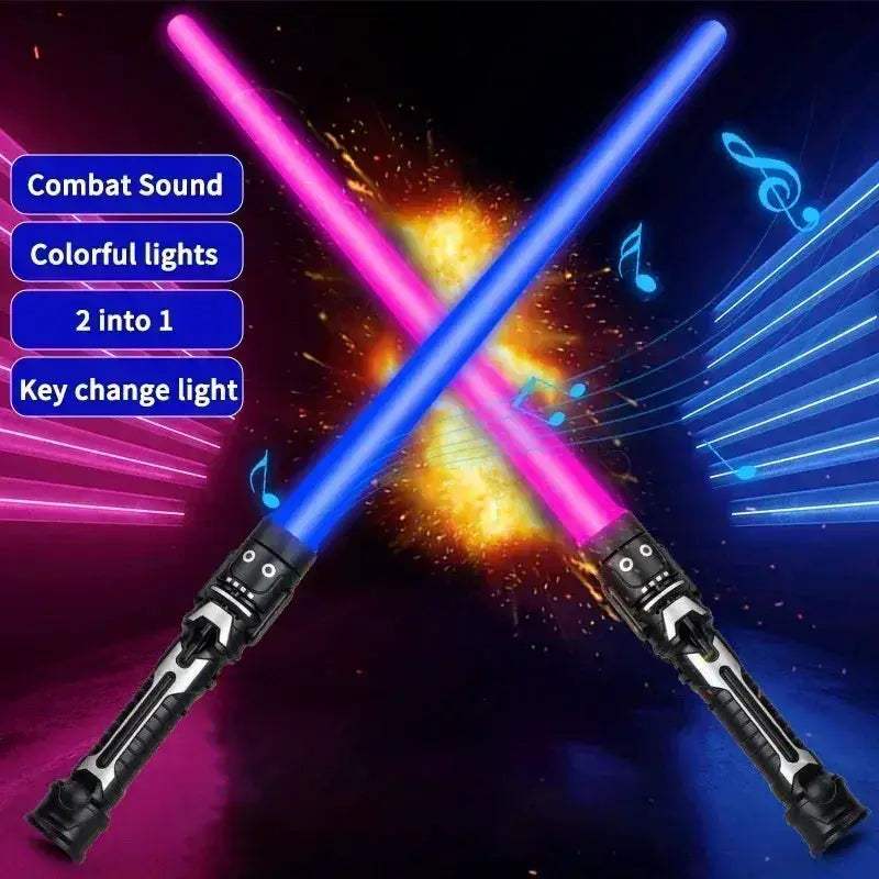 Retractable Lightsaber Toy With Flashing Color Laser Sword - ToylandEU