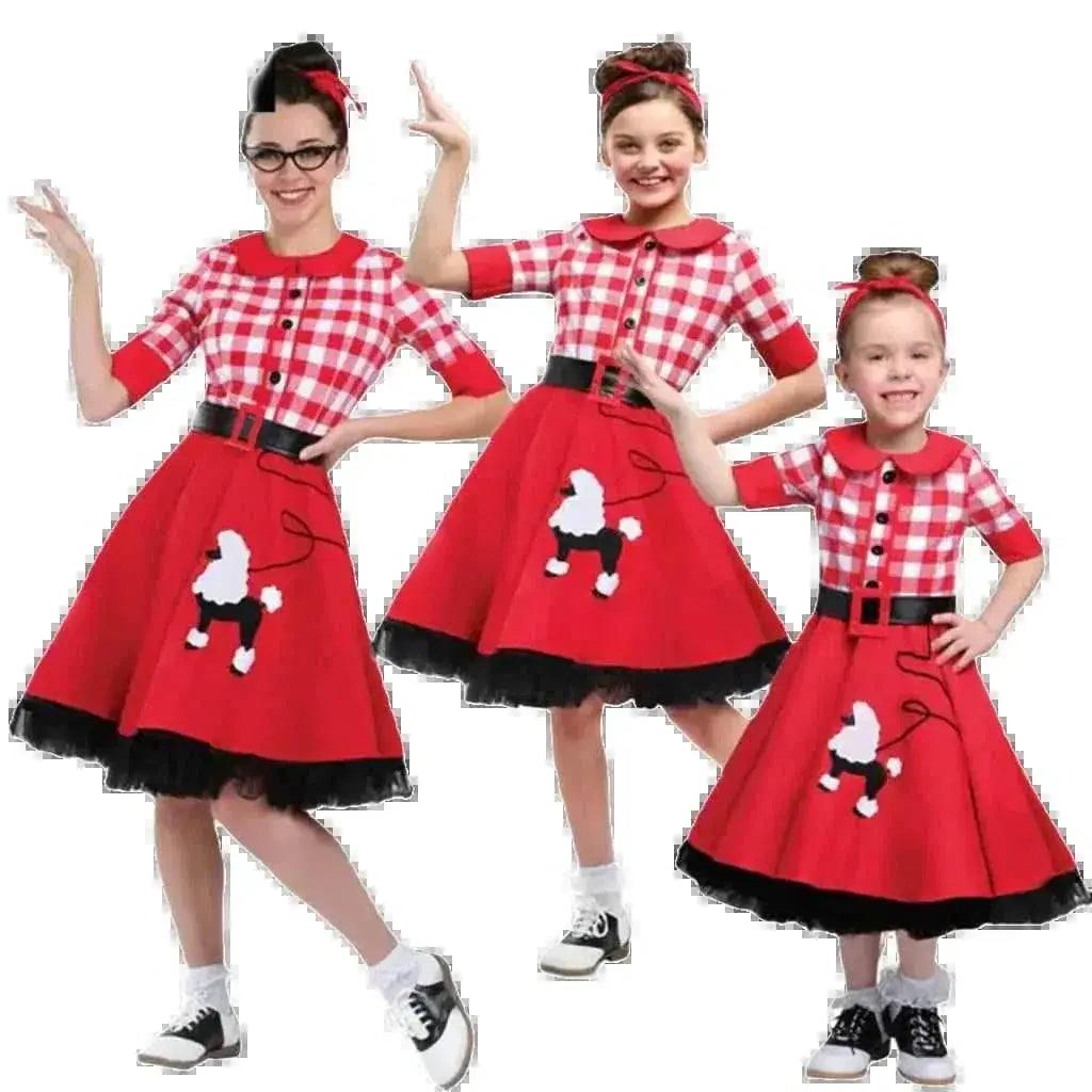  Retro 50s Matching Parent-Child Halloween Costume - Plaid & Polka Dots -  ToylandEU™