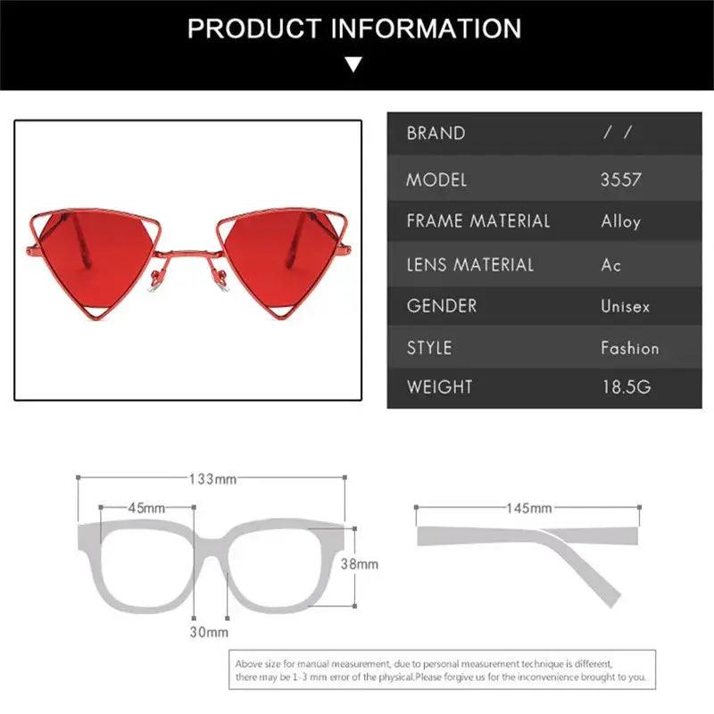  Retro Alloy Triangle Sunglasses Gradient Lenses Trendy -  ToylandEU™