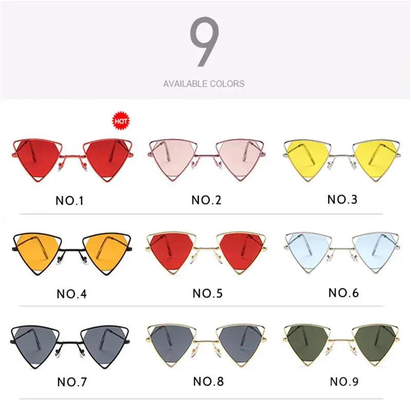  Retro Alloy Triangle Sunglasses Gradient Lenses Trendy -  ToylandEU™