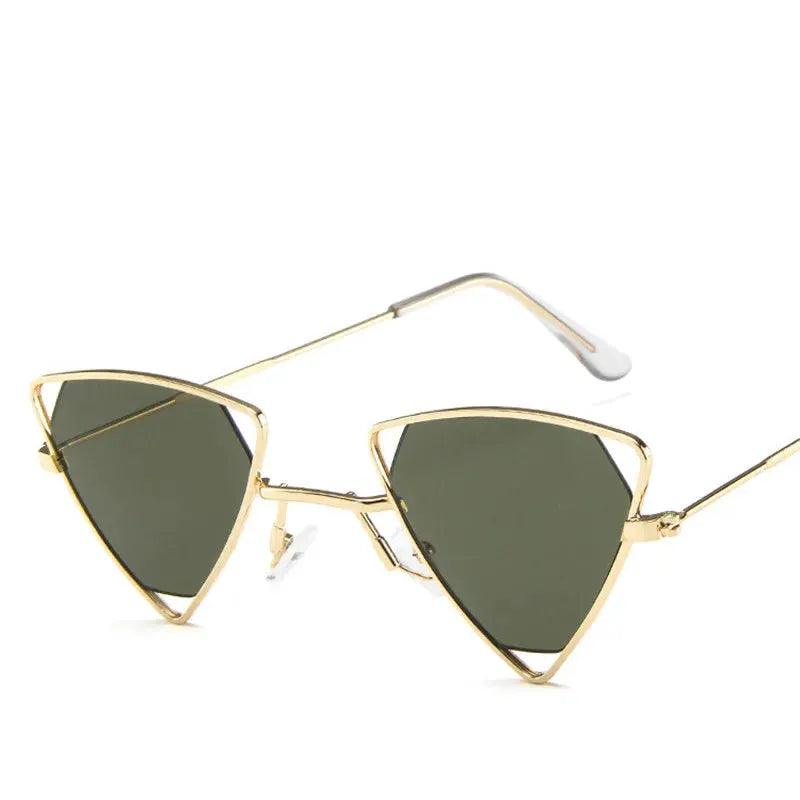  Retro Alloy Triangle Sunglasses Gradient Lenses Trendy -  ToylandEU™