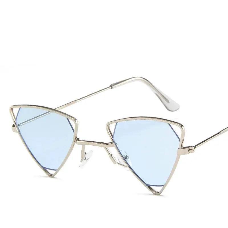  Retro Alloy Triangle Sunglasses Gradient Lenses Trendy -  ToylandEU™