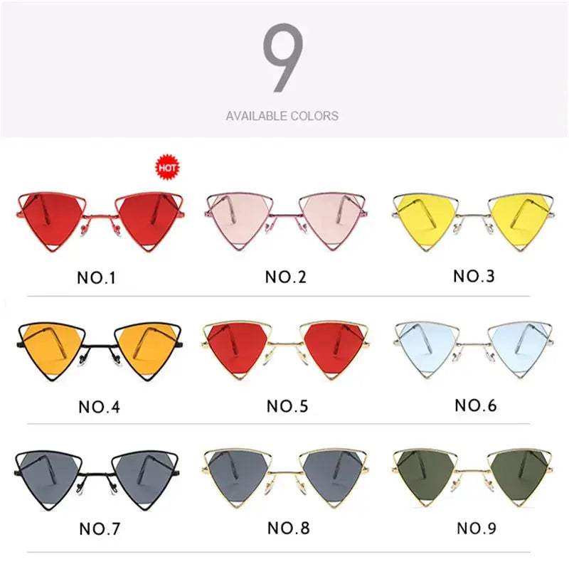  Retro Alloy Triangle Sunglasses Gradient Lenses Trendy -  ToylandEU™