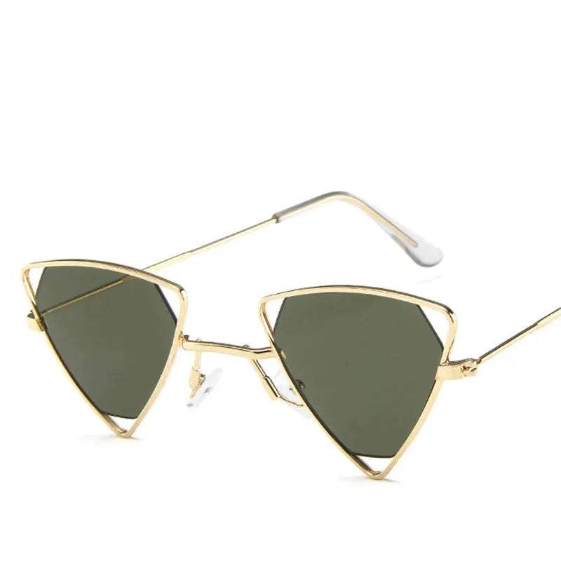  Retro Alloy Triangle Sunglasses Gradient Lenses Trendy -  ToylandEU™