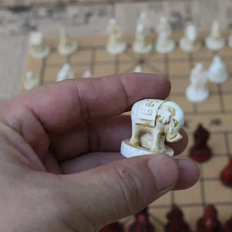 Retro Chinese Chess Set With Premium Durable Resin Pieces - ToylandEU