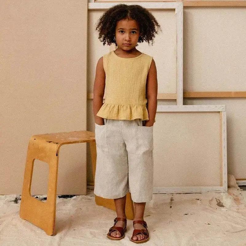  Retro Girls Cotton And Linen Ankle-Length Pants TZ157 -  ToylandEU™