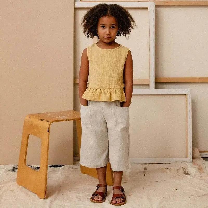  Retro Girls Cotton And Linen Ankle-Length Pants TZ157 -  ToylandEU™