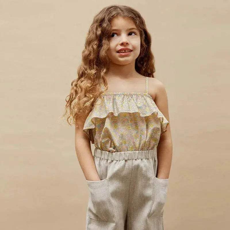 Retro Girls Cotton And Linen Ankle-Length Pants TZ157 - ToylandEU