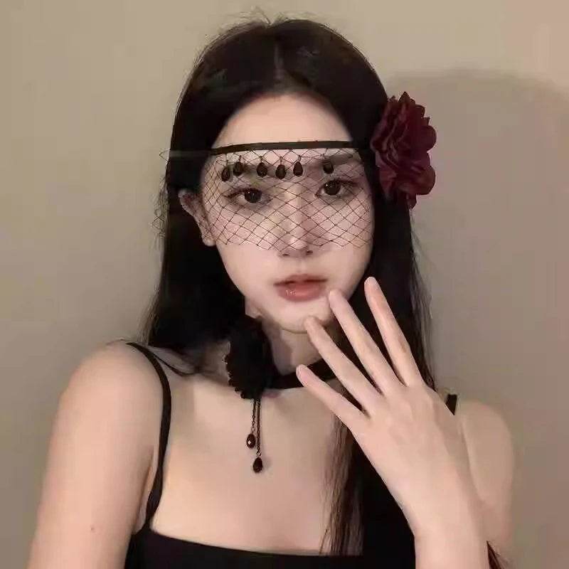 Retro Half Face Mask Lace Gothic Flower Delicate For Women - ToylandEU