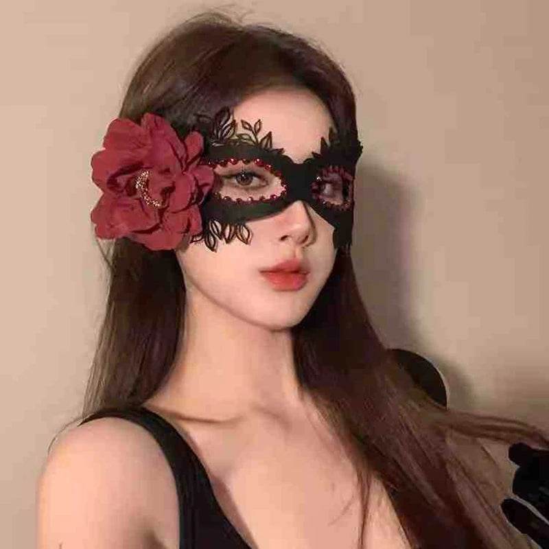 Retro Half Face Mask Lace Gothic Flower Delicate For Women - ToylandEU