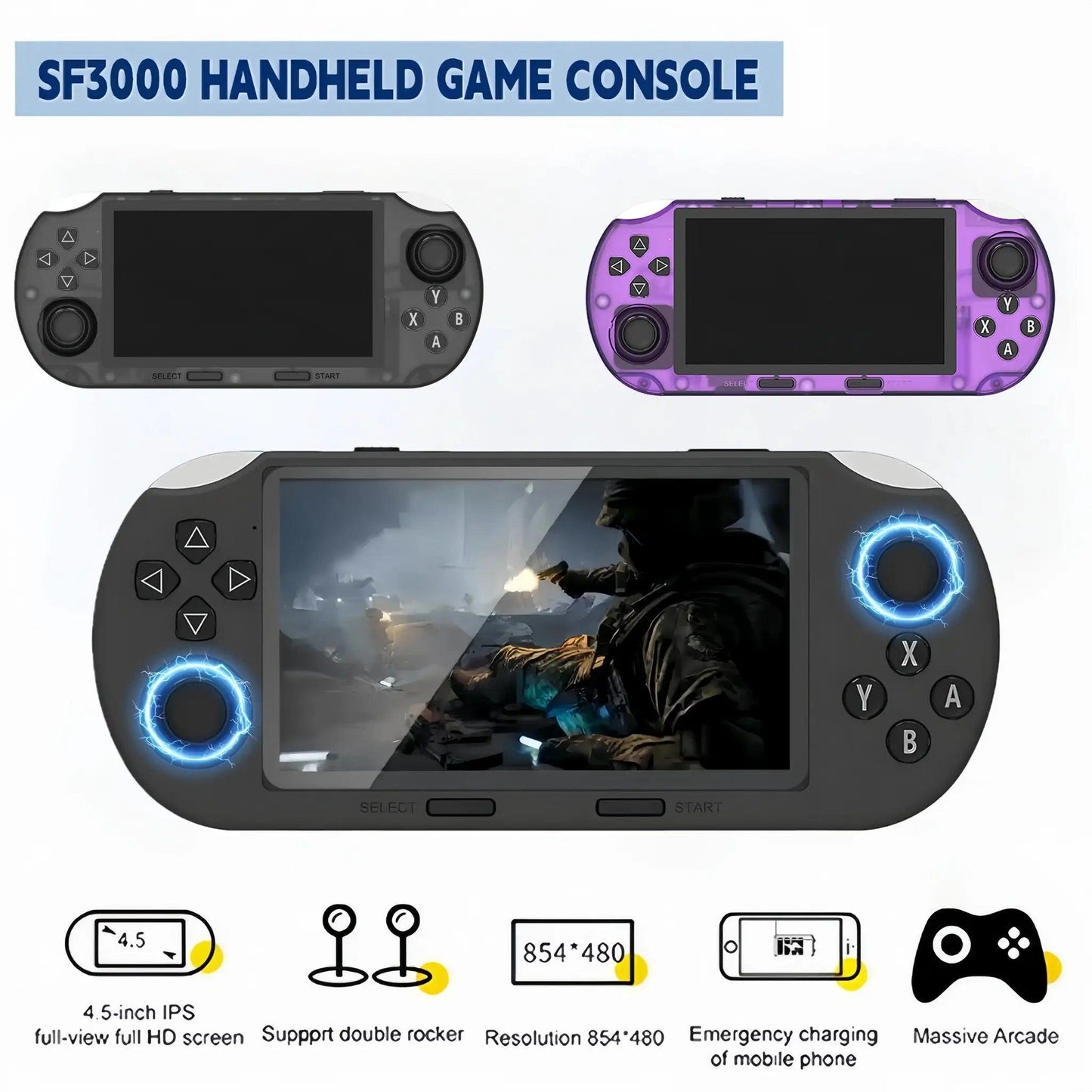  Retro Handheld Game Console 15000 Games 4.5 Inch IPS -  ToylandEU™