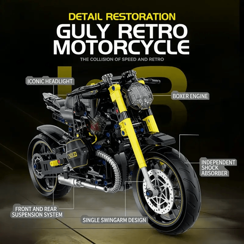  Retro Motorcycle Building Bricks Premium Realistic -  ToylandEU™