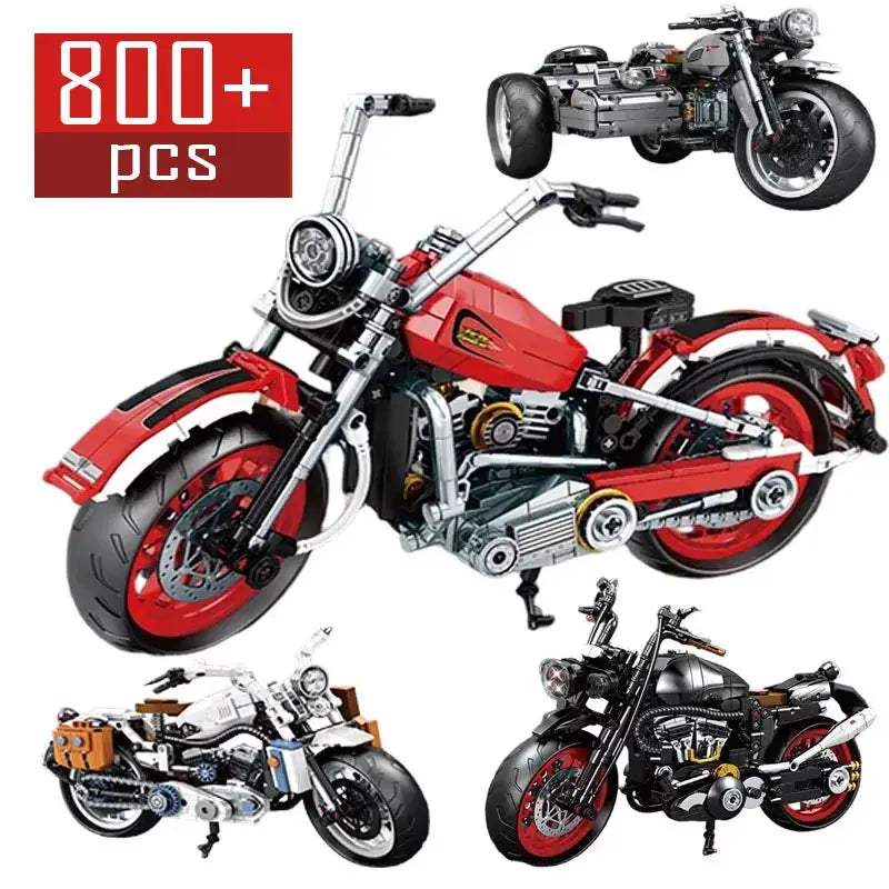 Retro Technical Race Car Motorcycle Moto City Building Blocks Racing Motobike Vehicles Bricks DIY Toy for Children Gifts - ToylandEU