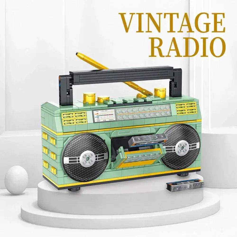 Retro Radio Building Blocks Set Vintage Music Display Kit - ToylandEU