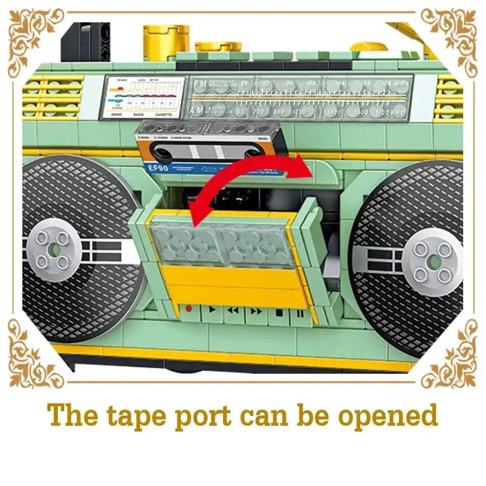 Retro Radio Building Blocks Set Vintage Music Display Kit - ToylandEU