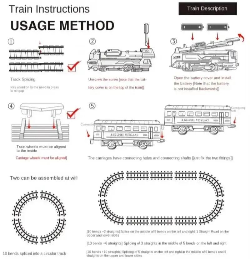  Retro Train Track Set With Lights For Kids CE Certified -  ToylandEU™