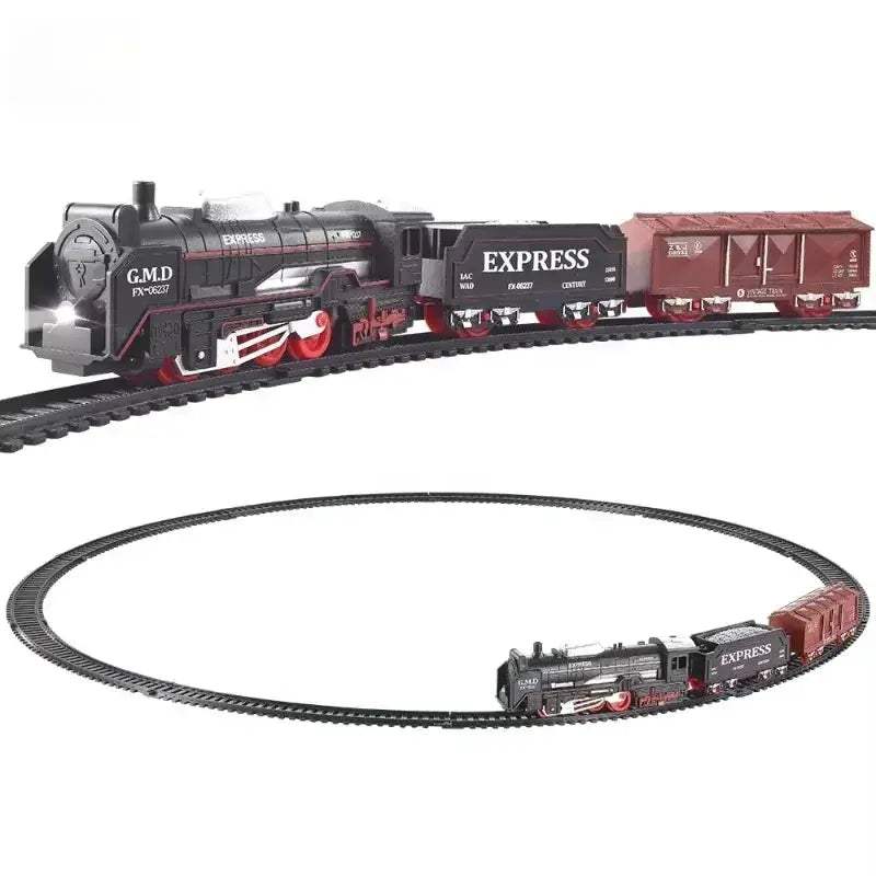 Retro Train Track Set With Lights For Kids Christmas Gift - ToylandEU
