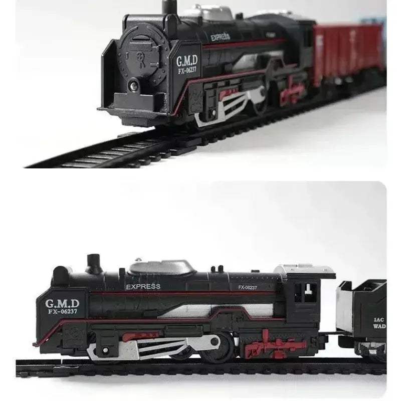 Retro Train Track Set With Lights For Kids Christmas Gift - ToylandEU