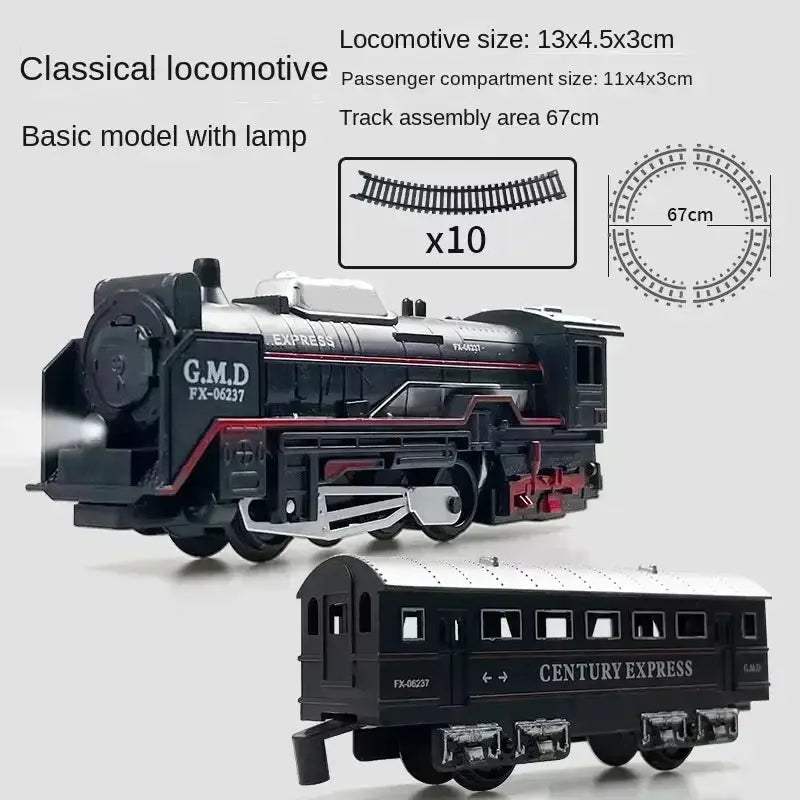 Retro Train Track Set With Lights For Kids Christmas Gift - ToylandEU