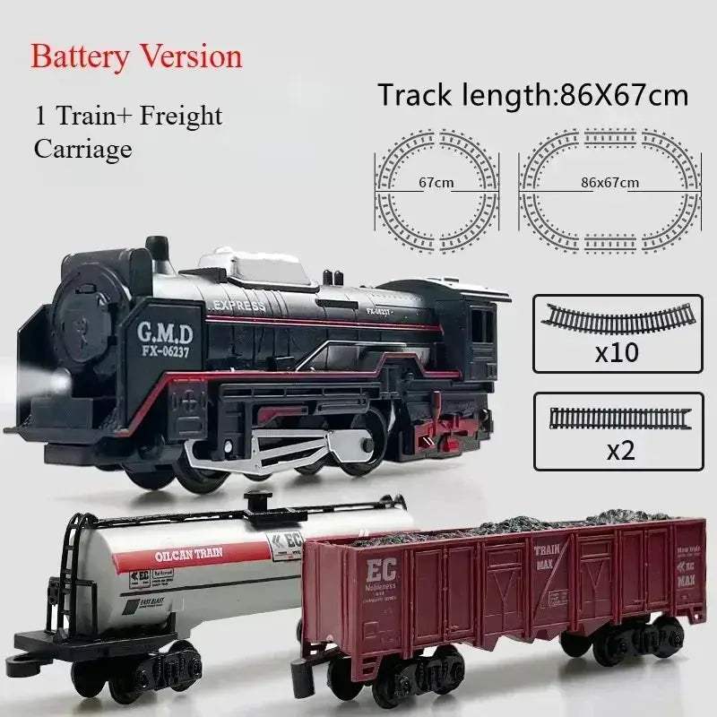 Retro Train Track Set With Lights For Kids Christmas Gift - ToylandEU