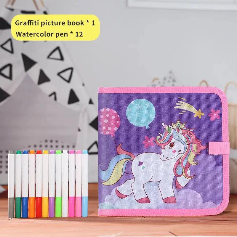  Reusable Kids Blackboard Book With 12 Color Pens -  ToylandEU™