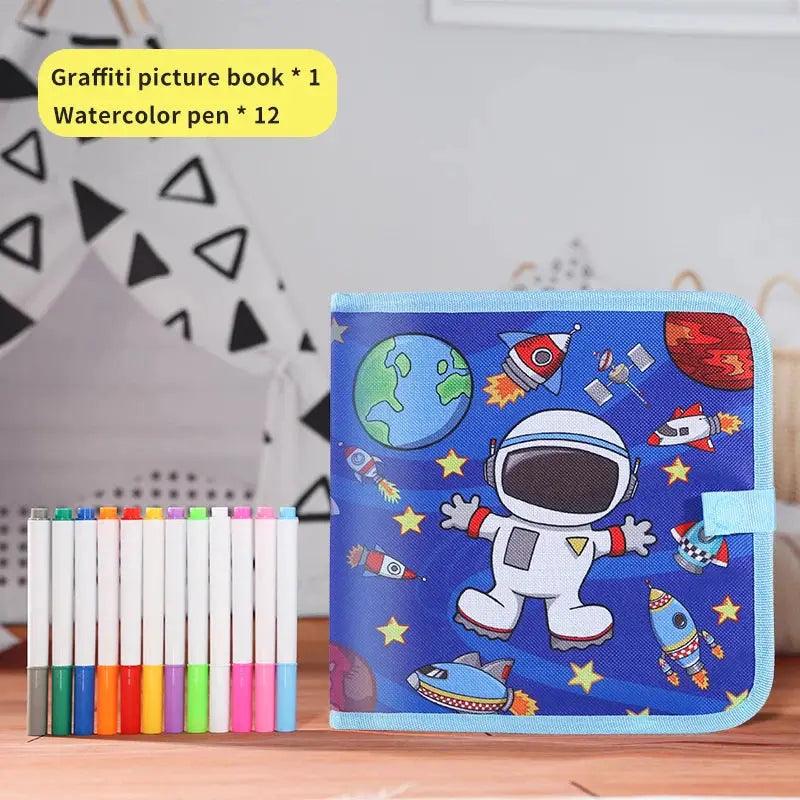  Reusable Kids Blackboard Book With 12 Color Pens -  ToylandEU™