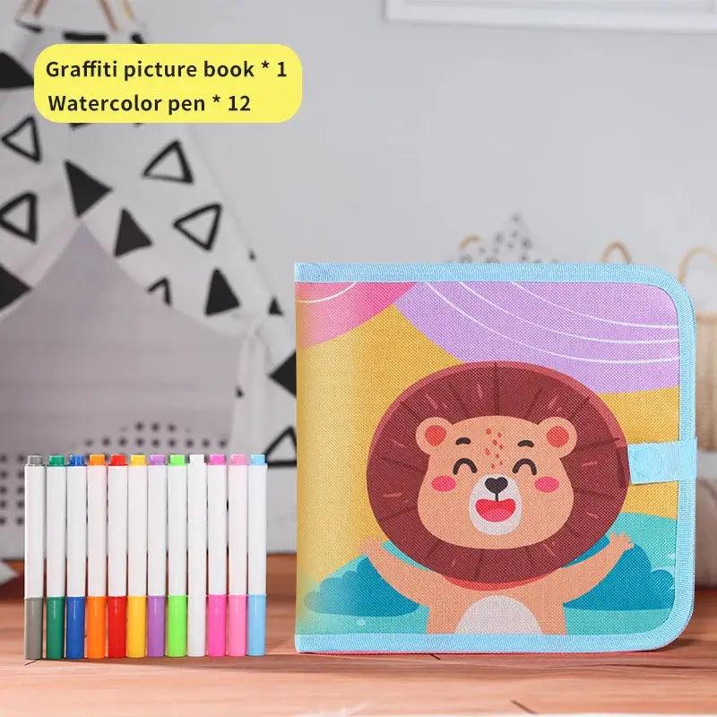 Reusable Kids Blackboard Book With 12 Color Pens -  ToylandEU™