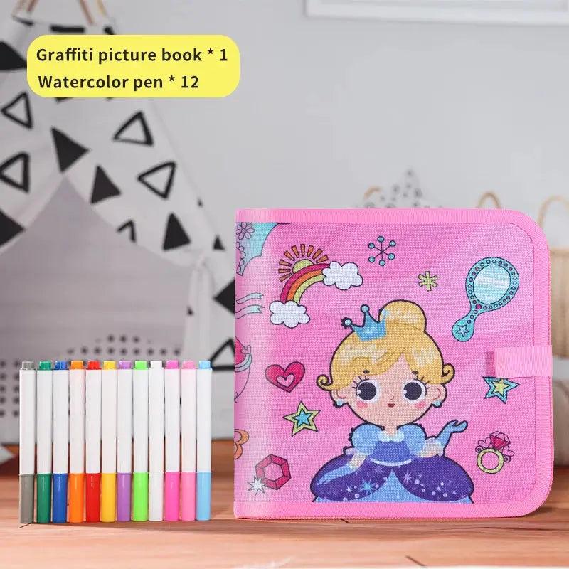  Reusable Kids Blackboard Book With 12 Color Pens -  ToylandEU™