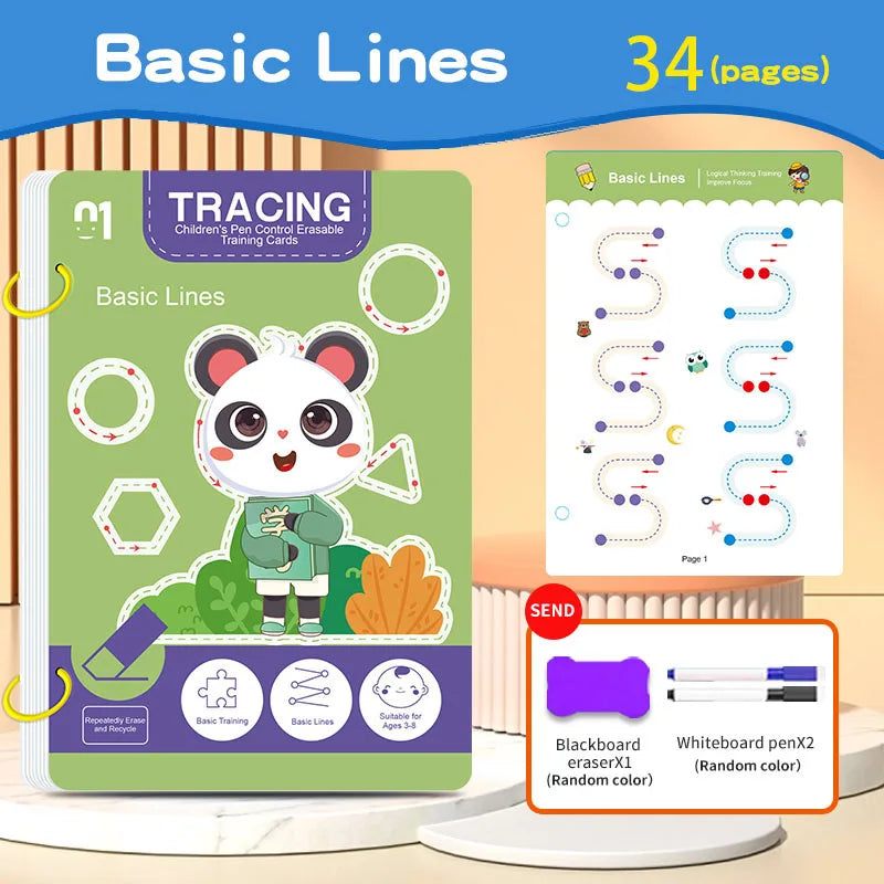 Reusable Kids Writing Workbook With Erasable Pen For Skill Building - ToylandEU