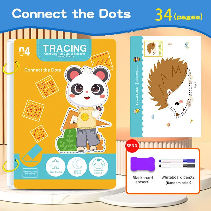 Reusable Kids Writing Workbook With Erasable Pen For Skill Building - ToylandEU