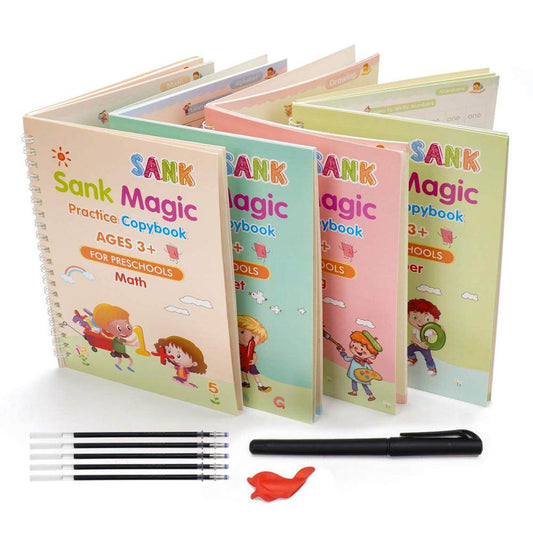 Reusable Magic Writing Kit for Kids: 4 Books, Pen & Stickers Fun! - ToylandEU