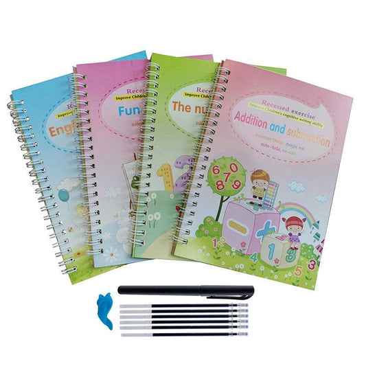 Reusable Magic Writing Kit for Kids: 4 Books, Pen & Stickers Fun! - ToylandEU