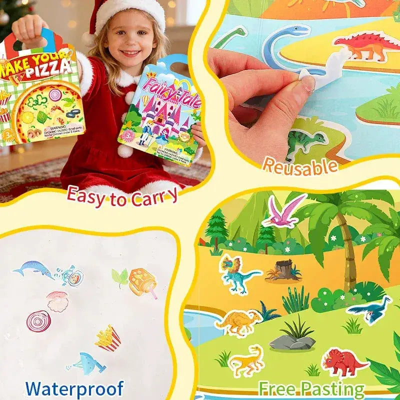 Reusable Sticker Books For Kids Ocean Animals Set Portable - ToylandEU