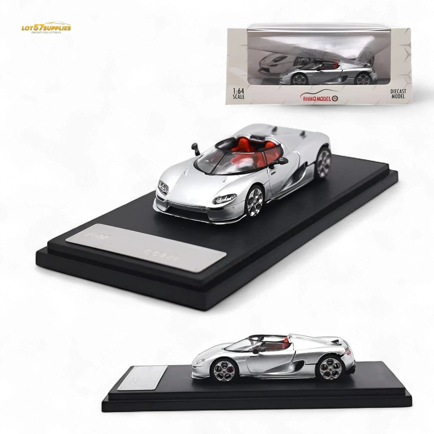 Rhino Model RM CC850 With Magnetic Engine Cover - Silver 1:64 - ToylandEU