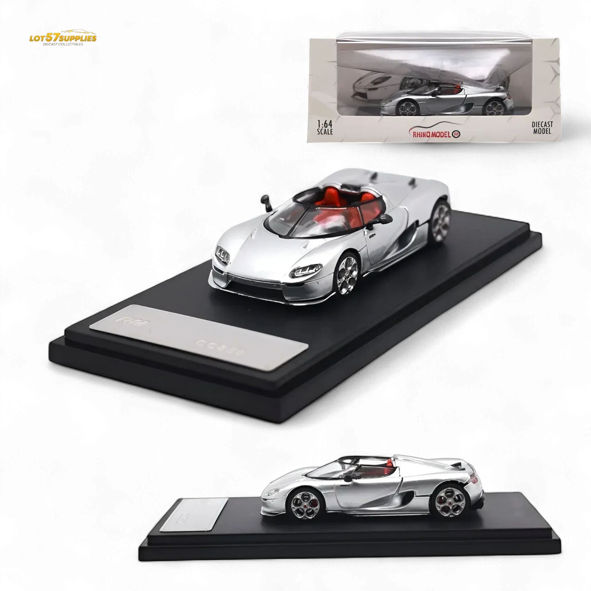 Rhino Model RM CC850 With Magnetic Engine Cover - Silver 1:64 - ToylandEU
