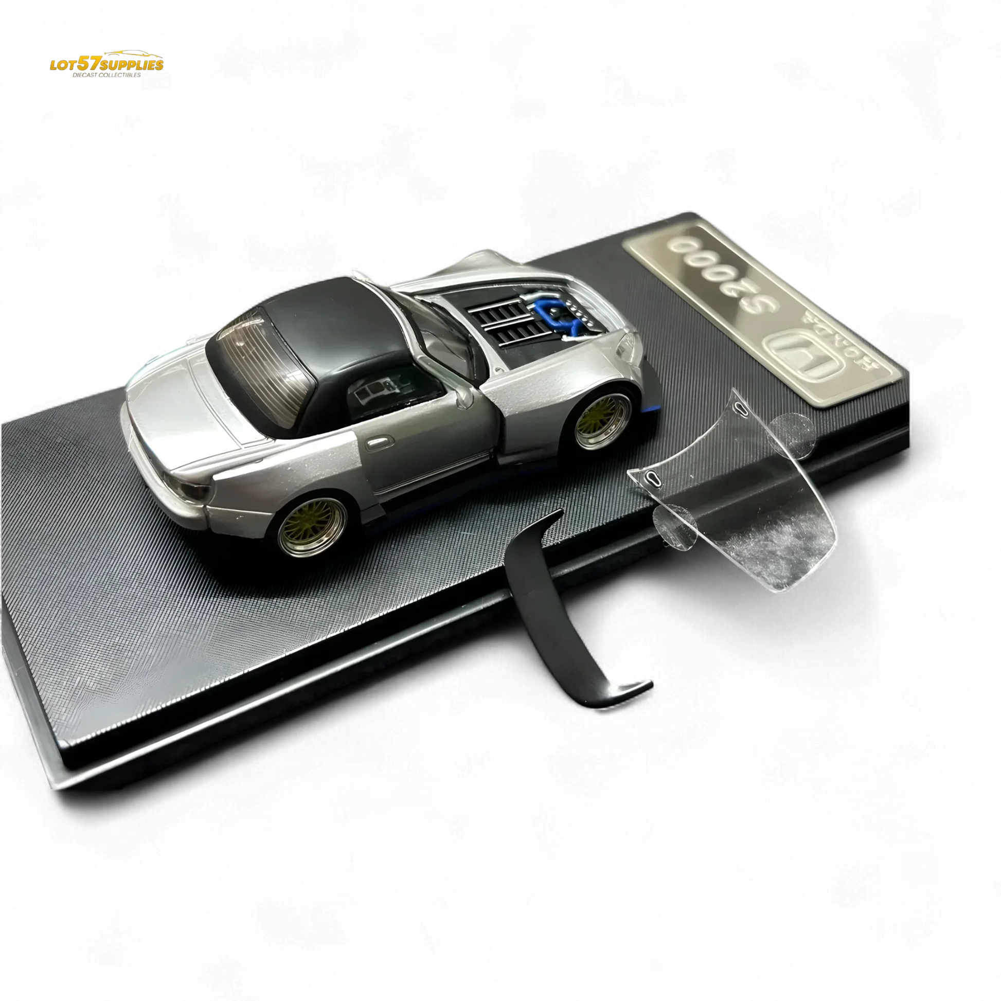Rhino Model RM 1:64 Honda S2000 Wide-Body Roadster Silver - ToylandEU
