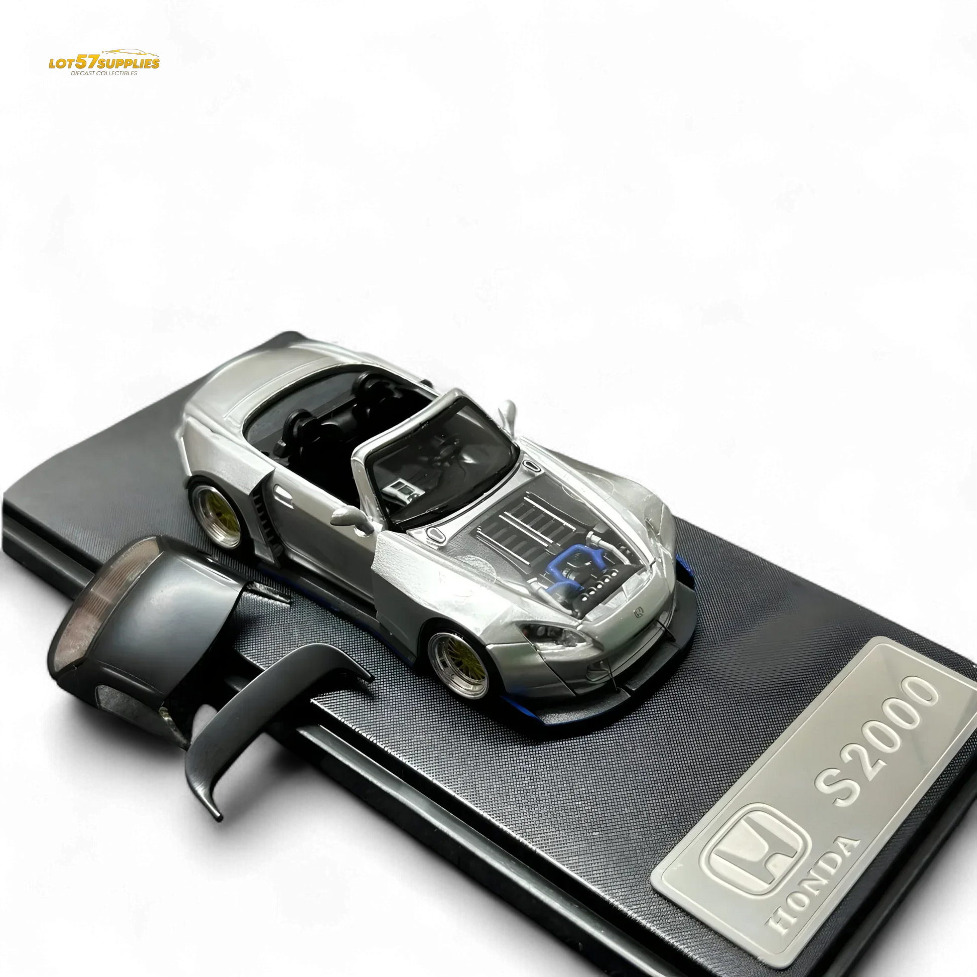 Rhino Model RM 1:64 Honda S2000 Wide-Body Roadster Silver - ToylandEU