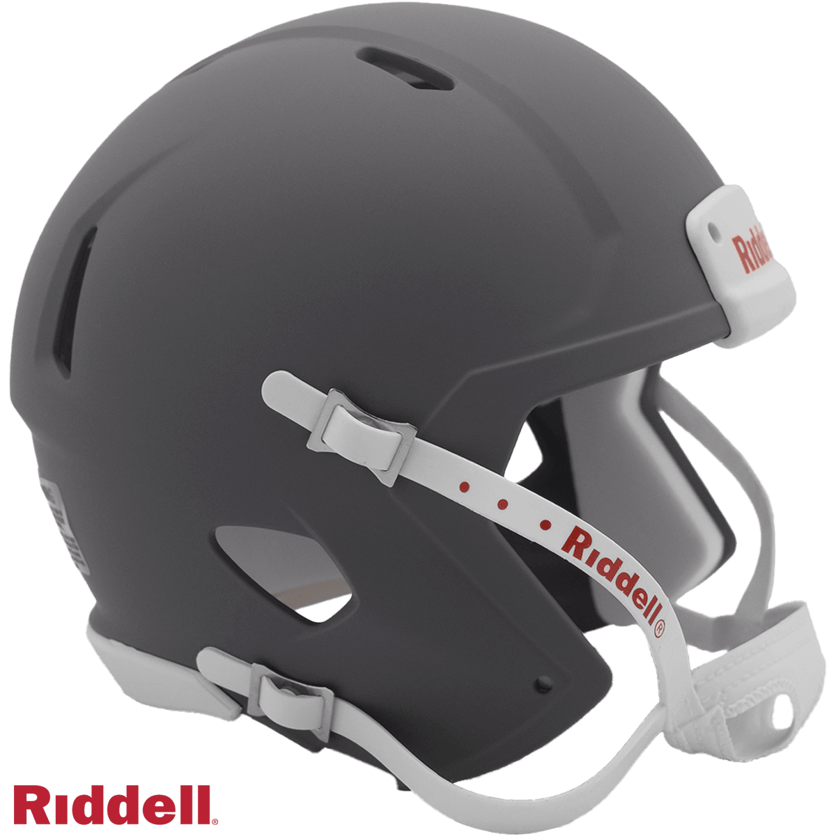 Riddell Blank Mini Helmet Shell Matte Grey With Chin Strap - ToylandEU