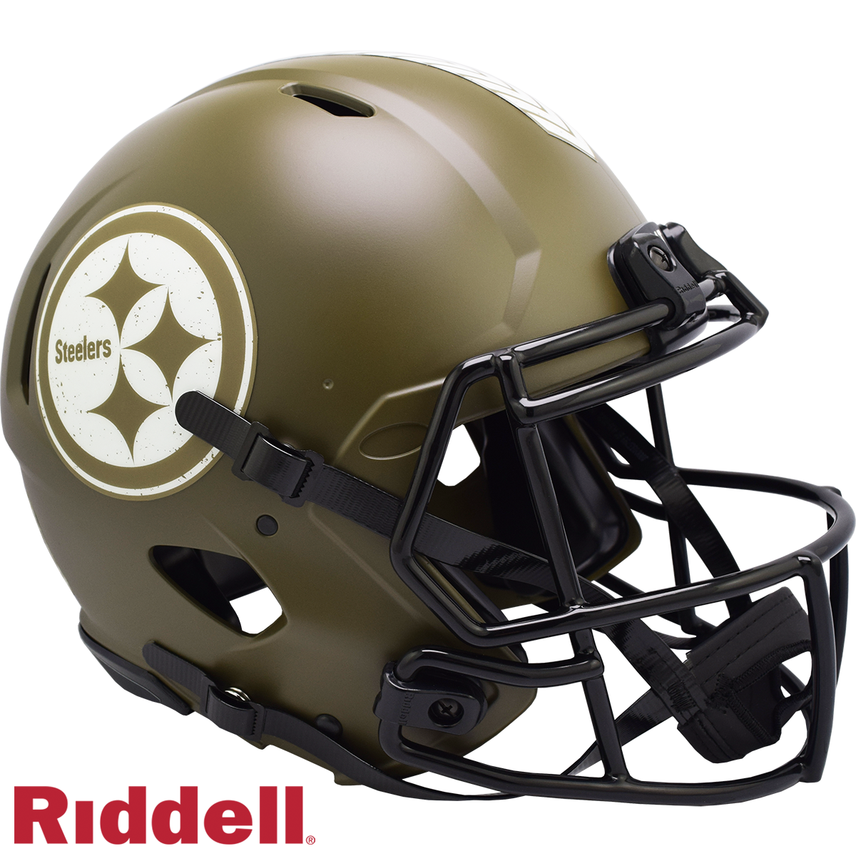 Pittsburgh Steelers Helmet Riddell Authentic Full Size Speed Style Salute To Service 2022
