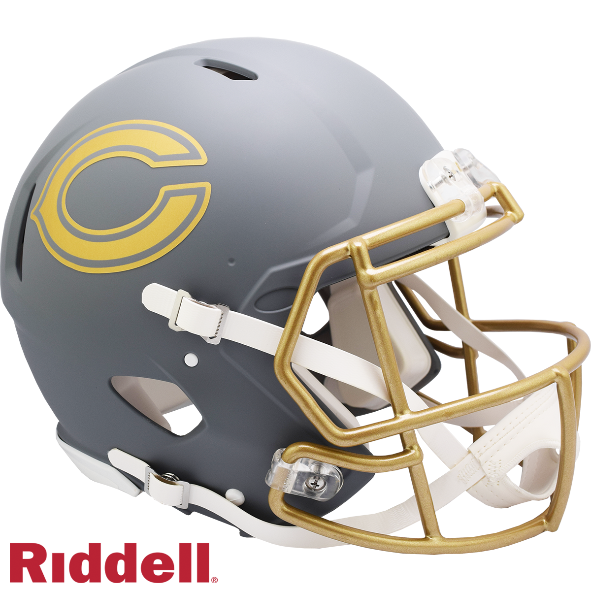 Chicago Bears Helmet Riddell Authentic Full Size Speed Style Slate Alternate