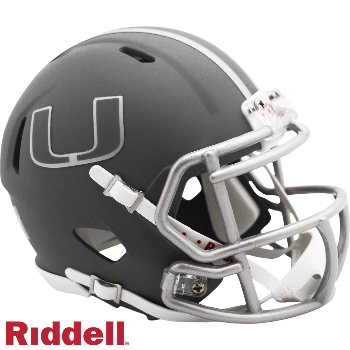 Miami Hurricanes Helmet Riddell Replica Mini Speed Style Slate Alternate