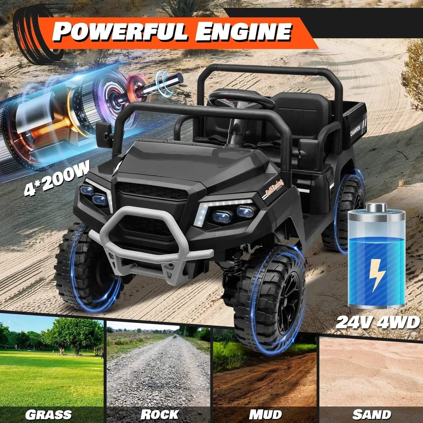 Ride On Car 4WD Dual Drive Modes With Remote Control - ToylandEU