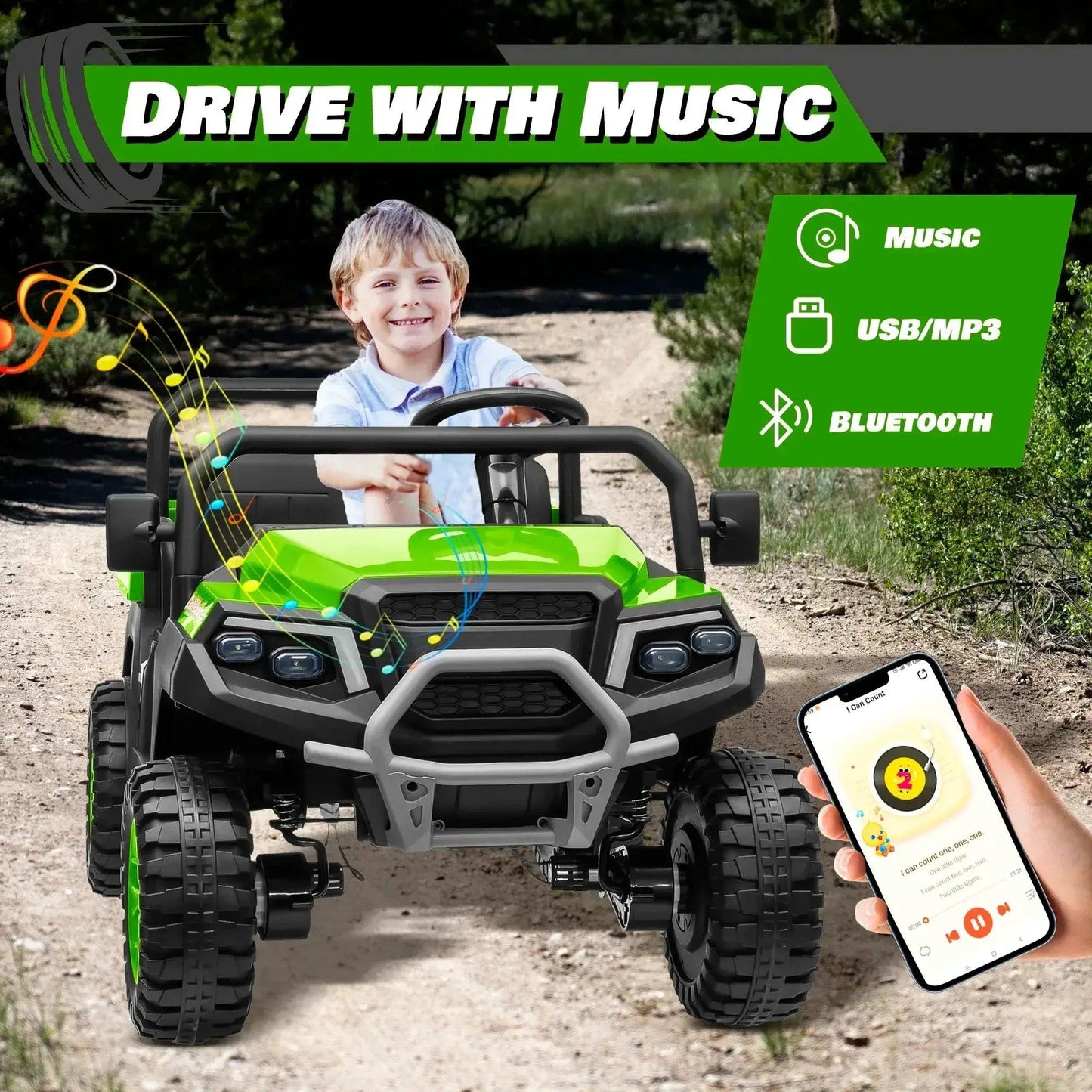  Ride On Car 4WD With Remote Control Dual Drive Modes -  ToylandEU™