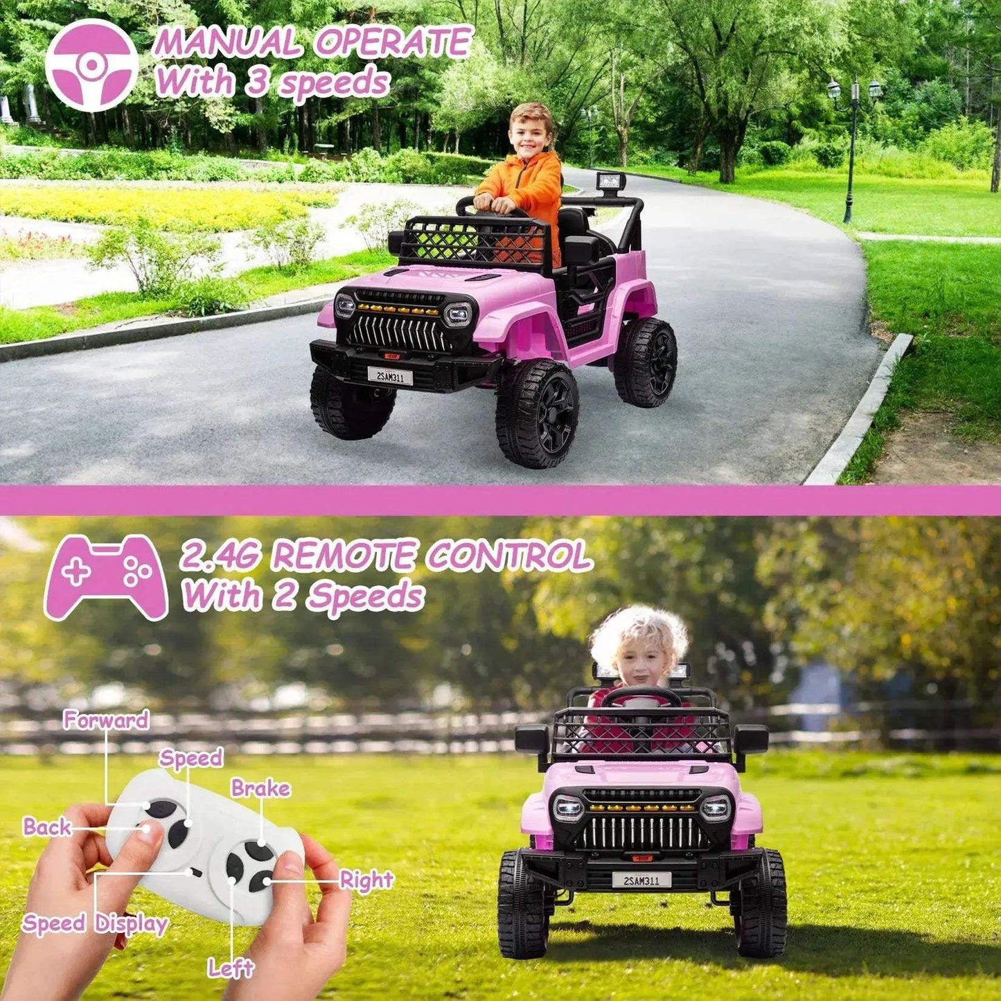  Ride On Car For Kids Remote Control Led Headlights -  ToylandEU™