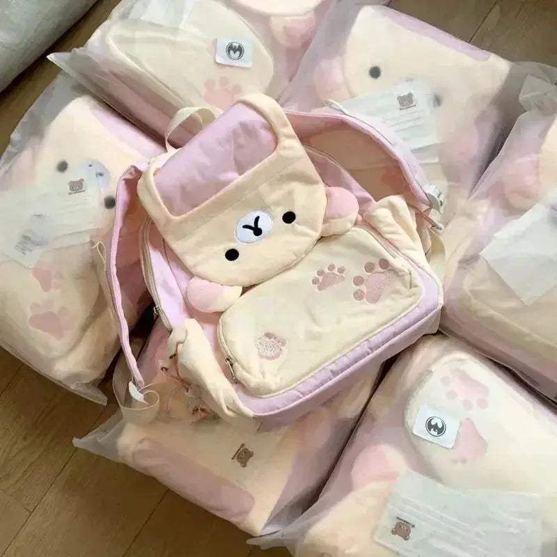Rilakkuma Plush Backpack With Clamshell Design Large Capacity - ToylandEU