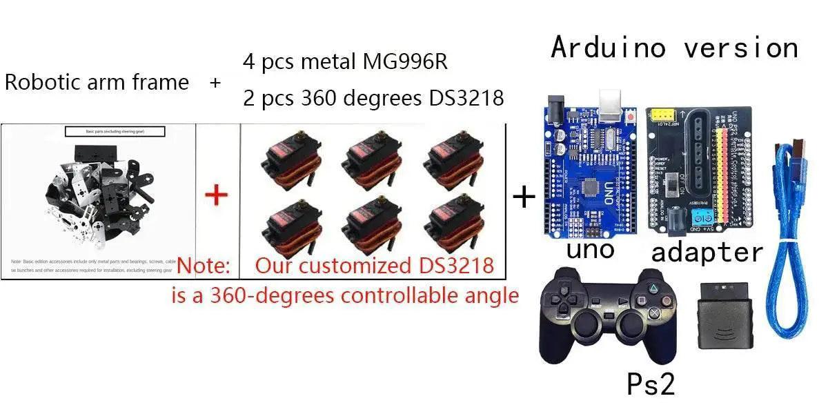  Robotic Arm Claw Kit with 6 Degrees of Freedom for Arduino Education  -  ToylandEU™