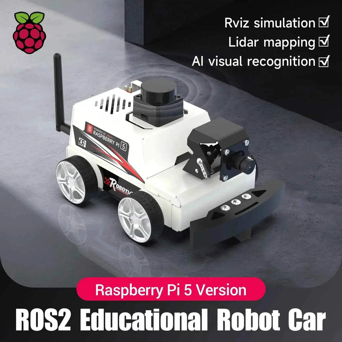  Raspberry Pi 5 Car ROS2 Educational Robot Kit with Lidar -  ToylandEU™