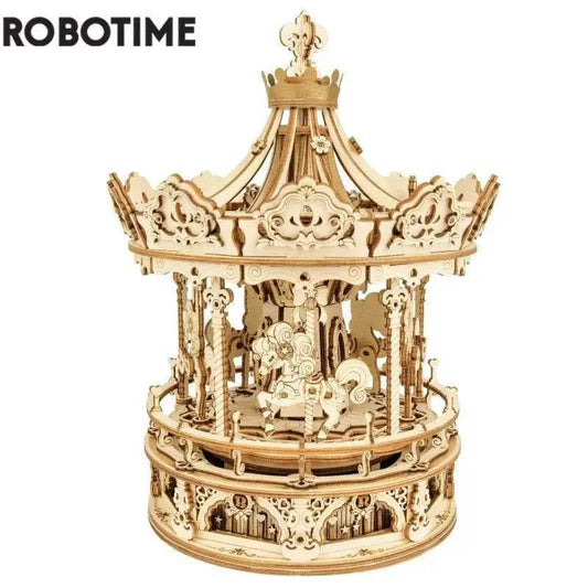  Robotime 3D Wooden Puzzle Carousel Gift for Kids and Adults -  ToylandEU™