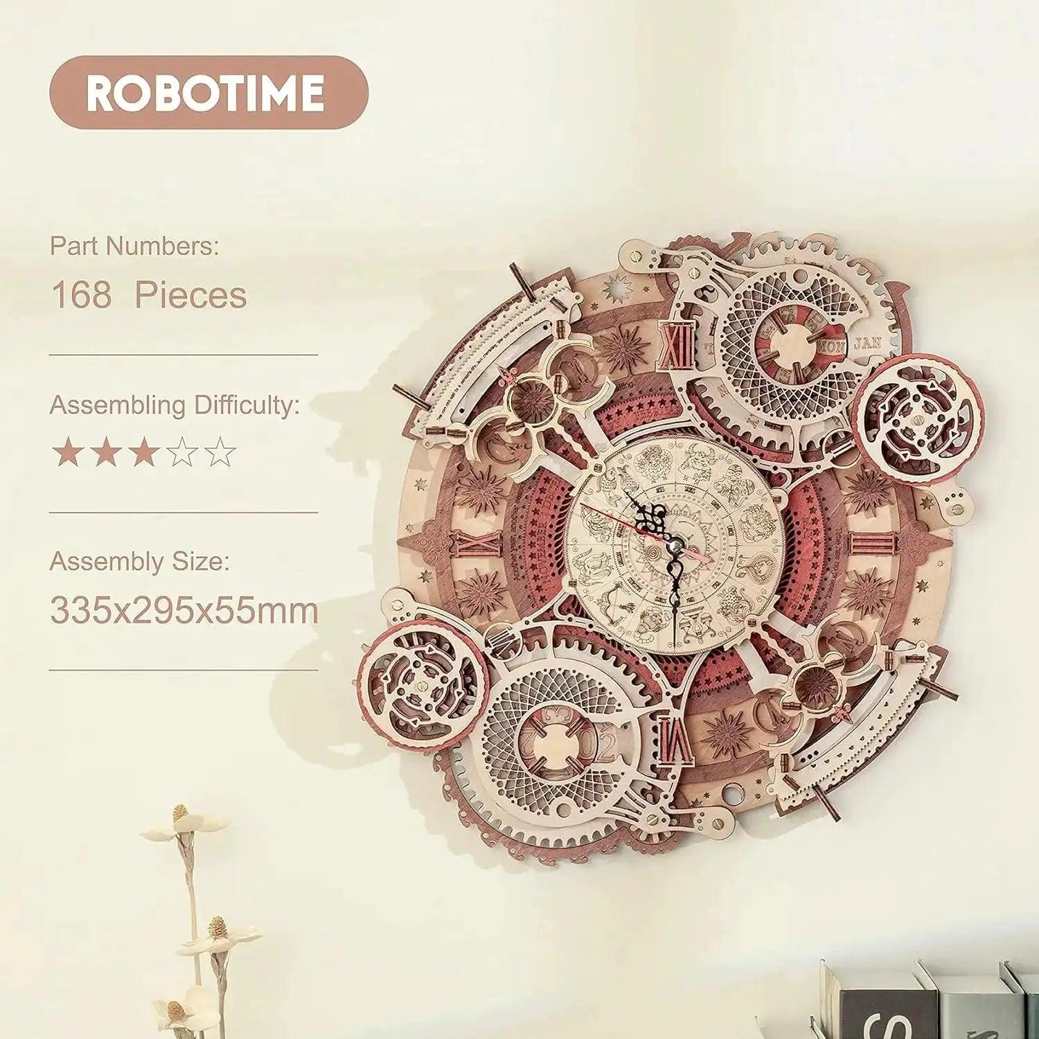  Robotime 3D Wooden Puzzle Wall Clock Kit Educational -  ToylandEU™