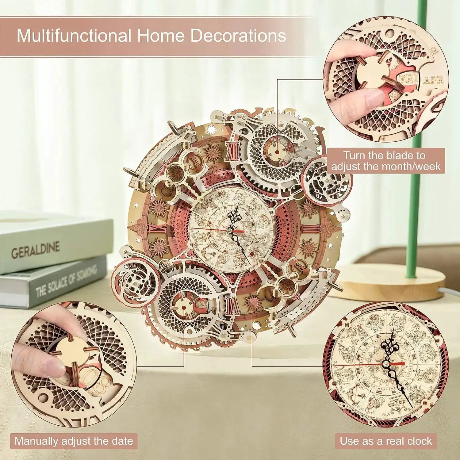 Robotime 3D Wooden Puzzle Wall Clock Kit Educational Gift - ToylandEU
